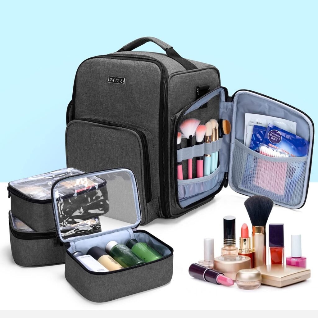 nagellak organizer opbergtas 72 flessen nagellak koffer met verwijderbare vakken en meerdere opbergvakken zwart compact reis en salon opbergcase