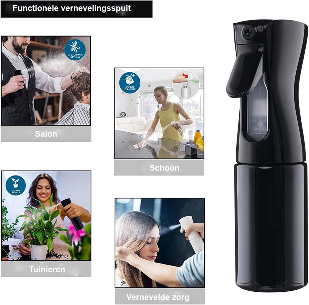 Ultrafijne haarspray nevelspuitfles 200ml transparante herbruikbare waterverstuiver voor haar- en huidverzorging ergonomisch draagbaar sprayfles