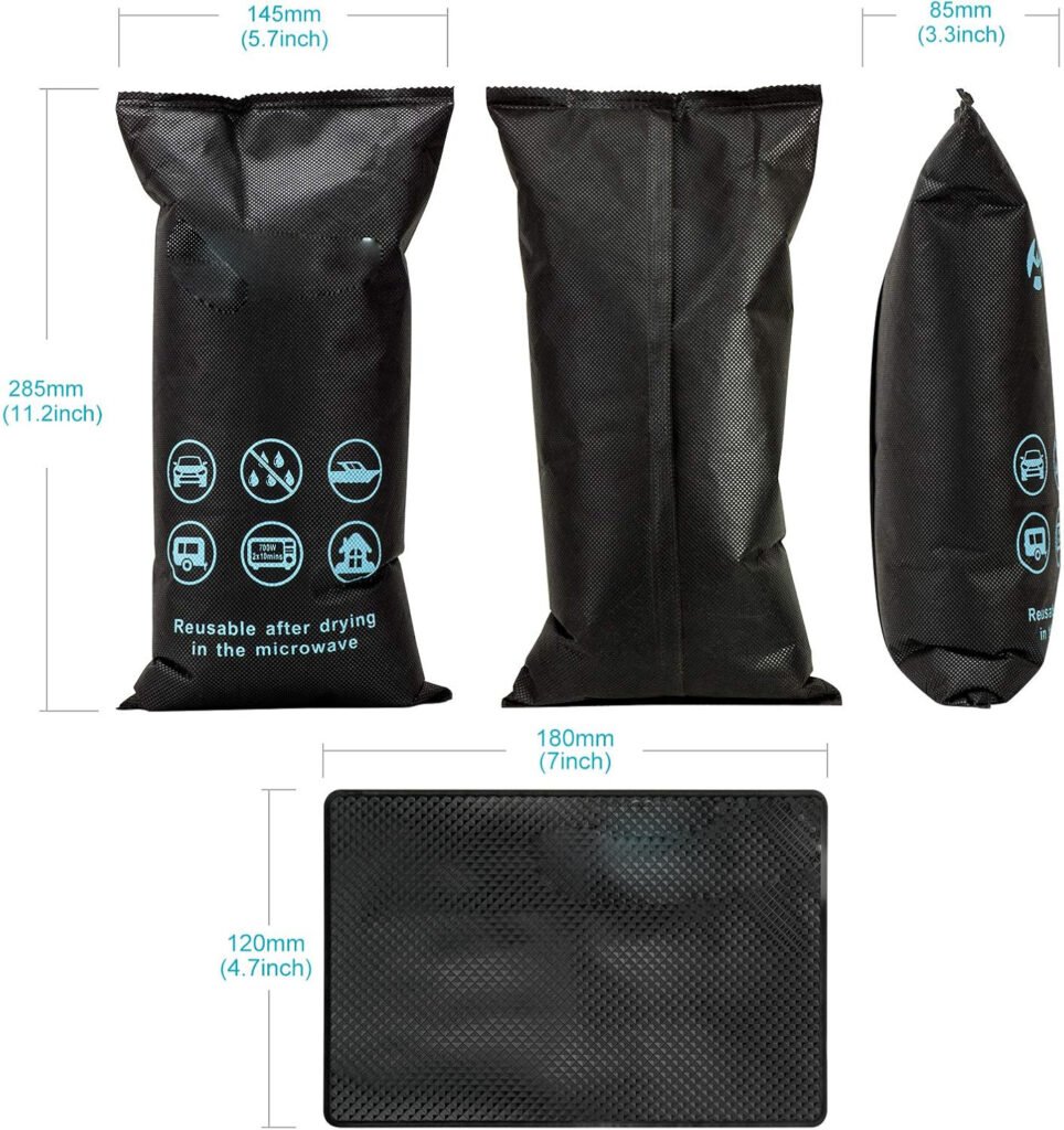 Silica Gel Vochtvreter voor Auto - Herbruikbare Vochtvanger tegen Condens en Schimmel - DMF-Vrij Droogmiddel - 2 x 1 KG Inclusief AntislipmatZeg vaarwel tegen beslagen autoruiten en vochtproblemen met de 2x1KG Silica Gel voor Auto. Deze innovatieve en herbruikbare vochtvanger is de perfecte oplossing voor iedereen die zijn voertuig wil beschermen tegen condensatie, schimmel en vochtbeschadiging. Met een krachtig absorptievermogen van maar liefst 400 ml water per zak van 1 kg, houdt deze de lucht in uw auto droog, zelfs op de koudste ochtenden. Het gebruik van hoogwaardige, DMF-vrije silica gel maakt deze niet alleen veilig voor uw interieur, maar ook milieuvriendelijk. Plaats eenvoudig de op uw dashboard en laat het zijn werk doen. Of u nu onderweg bent of uw auto winterklaar maakt, deze biedt betrouwbare bescherming.  Voordelen  Vermindert beslagen autoruiten. Herbruikbaar en kosteneffectief. Veilig en DMF-vrij. Hoog absorptievermogen van 400 ml per zak. Geen risico op lekkages of schade aan interieur. Ideaal voor winteropslag van voertuigen. Geschikt voor diverse toepassingen buiten voertuigen. Effectieve Vochtabsorptie  De 2x1KG Silica Gel is ontworpen om een uitstekende vochtabsorptie te bieden, wat cruciaal is voor het behoud van een droge en schimmelvrije omgeving in uw voertuig. Met een capaciteit van 400 ml water per 1 kg zak kan deze effectief vocht uit de lucht verwijderen, waardoor de kans op condensatie en schimmelvorming aanzienlijk vermindert. Dit is vooral belangrijk tijdens koude maanden wanneer het verschil tussen de binnen- en buitentemperatuur tot beslaan van de ramen kan leiden. Door gebruik te maken van hoogwaardige silica gel, biedt de een langdurige oplossing voor vochtproblemen. U kunt erop vertrouwen dat uw auto, caravan of andere opslagruimtes beschermd zijn tegen schadelijke effecten van vocht.  Herbruikbaarheid en Duurzaamheid  Een van de grootste voordelen van de Apalus is dat hij herbruikbaar is. Na enkele maanden gebruik kunt u de eenvoudig in de magnetron plaatsen gedurende 10 minuten op 700 watt, waardoor de opgenomen vochtigheid wordt verdampt. Dit bespaart niet alleen kosten, maar is ook beter voor het milieu, omdat u geen nieuwe zakken hoeft te kopen. Als alternatief kunt u de zak ook in de oven op 60 °C plaatsen voor 2-3 uur of simpelweg op een warme plek leggen. Hierdoor blijft uw langdurig effectief en kunt u hem steeds opnieuw gebruiken, wat bijdraagt aan een duurzame levensstijl.  Veilig en Gebruiksvriendelijk  De Apalus is vervaardigd uit DMF-vrije silica gel, wat betekent dat hij vrij is van schadelijke chemicaliën. Dit zorgt ervoor dat hij veilig kan worden gebruikt in uw auto zonder het risico op beschadiging van het interieur of elektronische componenten. Het gebruik van een vaste gel voorkomt dat er vloeistof lekt, wat vaak een probleem is bij traditionele vloeibare vochtvangers. Dit maakt het veilig om de te plaatsen, zonder dat u zich zorgen hoeft te maken over gemorste vloeistoffen die uw autostoelen kunnen beschadigen. De compacte en praktische vormgeving zorgt ervoor dat hij eenvoudig op uw dashboard of andere plaatsen in de auto kan worden geplaatst.  Ideaal voor Winteropslag  Deze is niet alleen nuttig voor dagelijks gebruik in voertuigen, maar ook perfect voor winteropslag van caravans, campers en andere voertuigen. Tijdens de wintermaanden kan vocht zich ophopen in de binnenruimtes van voertuigen, wat leidt tot roest en schimmel. Door de Apalus in uw voertuig te plaatsen tijdens de opslag, voorkomt u deze problemen en zorgt u ervoor dat alles in uitstekende staat blijft voor de volgende campingtrip. Dit is ook van toepassing op andere waardevolle items zoals tuinmeubelen en gereedschappen die ook beschermd moeten worden tegen vocht.  Inhoud verpakking  2 x 1KG Silica Gel 1 x Antislipmat Productspecificaties  Type: Silica Gel voor Auto Inhoud: 2 x 1 KG Absorptievermogen: Tot 400 ml water per zak Herbruikbaar: Ja (magnetron of oven) Veilig: DMF-vrij Geschikt voor: Auto, caravan, motor, tuinmeubelen, gereedschappen Bescherm uw voertuig en waardevolle spullen vandaag nog tegen vocht met de 2x1KG Silica Gel en ervaar het verschil!