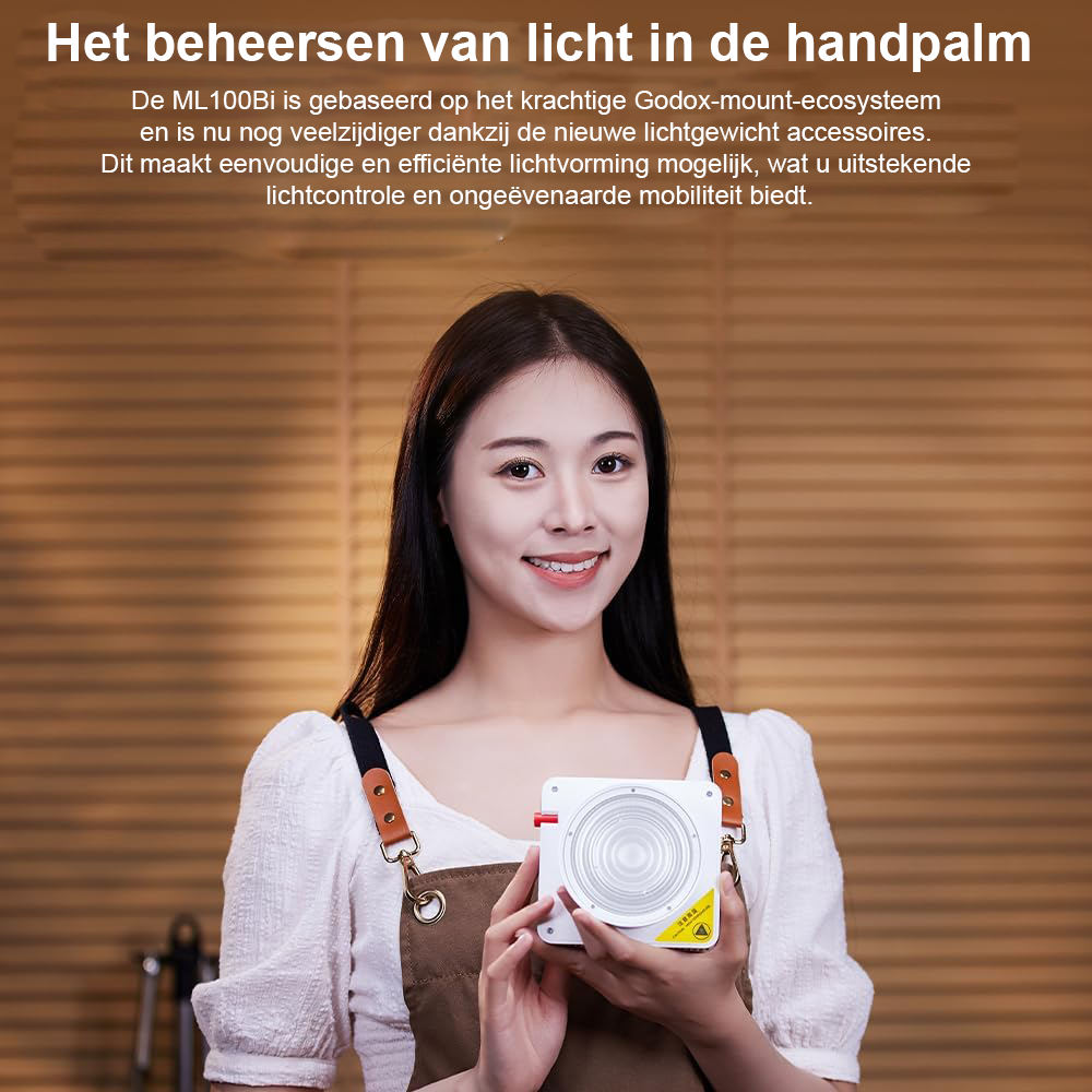 SEO geoptimaliseerde alt tekst: LED videolamp 120W dimbaar 2800K-6500K USB-C oplaadbaar CRI 97 TLCI 98 film livestream fotografie