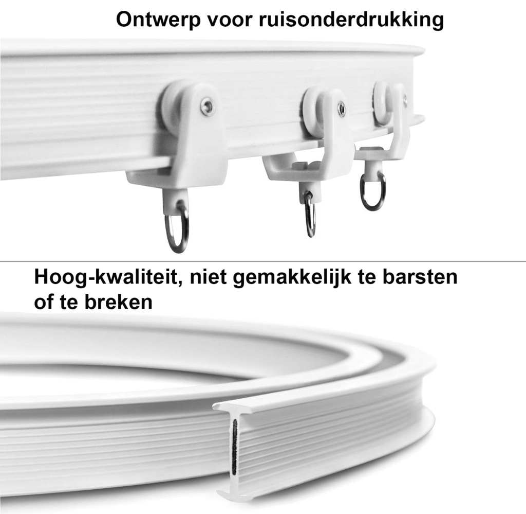 Boogvormige gordijnrail 3m witte flexibele plafondrail voor gordijnen plafondmontage verstelbaar systeem