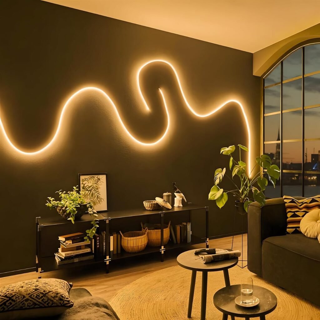 Neon LED strip 5m dimbare flexibele siliconen lichtslang warm wit 12V verlichting voor binnen en buiten decoratie