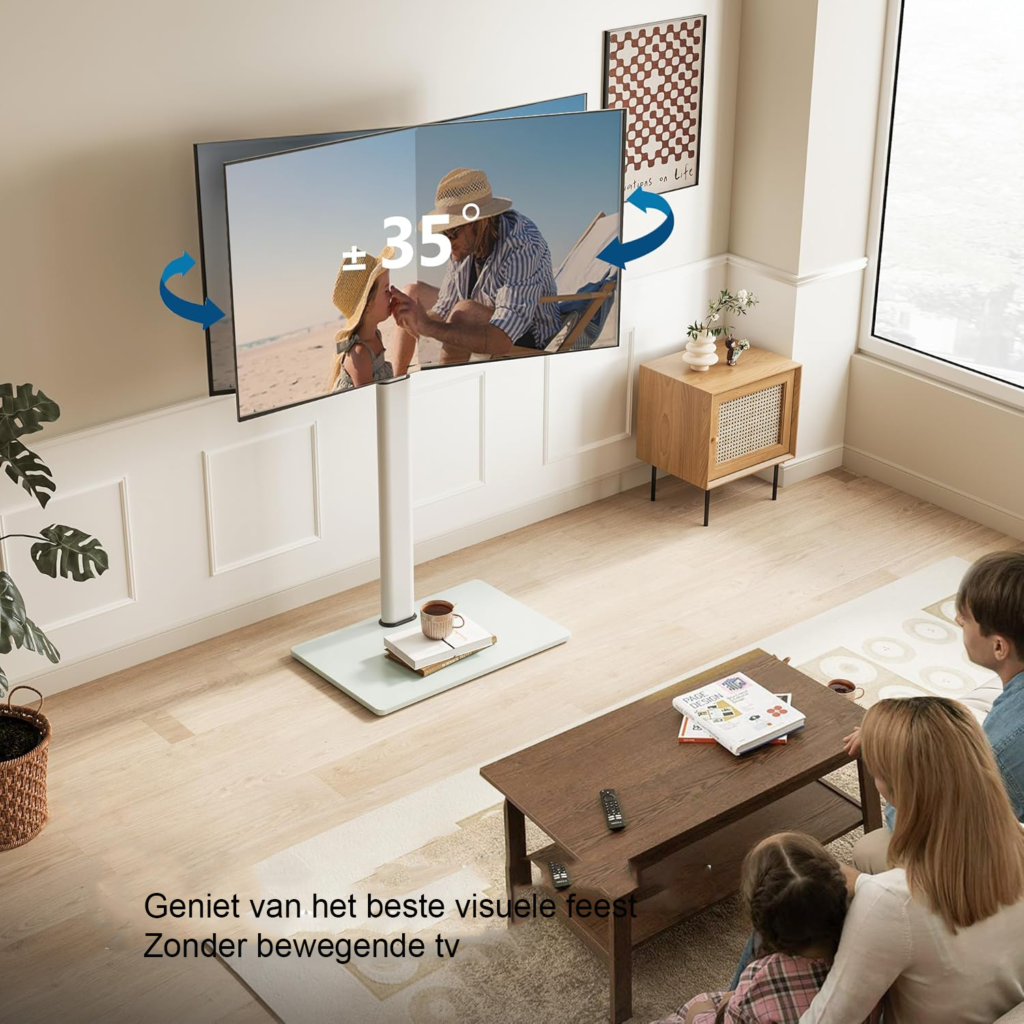 TV standaard vloer 32-60 inch draaibaar en hoogte verstelbaar, universele tv beugel voor LCD LED OLED tv’s met VESA 600x400 mm compatibiliteit