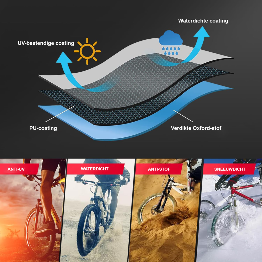 Fietshoes 2 fietsen waterdicht 600D PU heavy duty bescherming voor mountainbike racefiets strandcruiser tegen regen sneeuw UV buitenopslag fietsenhoes stationair gebruik