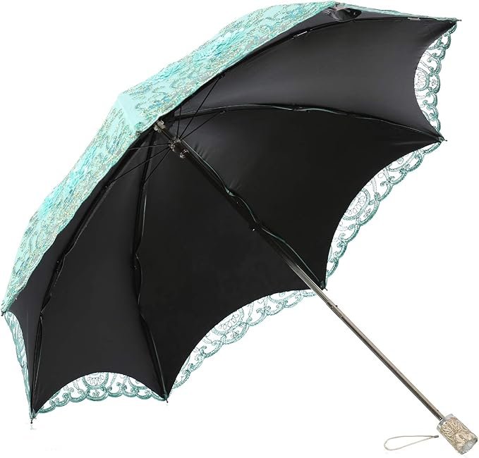 Damesparasol met kant en borduursel UPF50+ anti-UV opvouwbaar 85 cm zon- en regenbescherming lichtgewicht paraplu