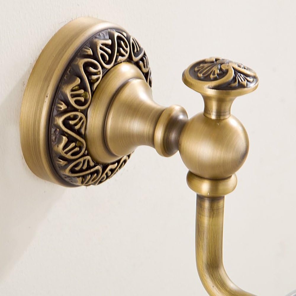 Retro glazen zeepdispenser met wandhouder - koperkleurige afwerking - wandmontage badkamer en keuken - vintage stijl badkameraccessoire