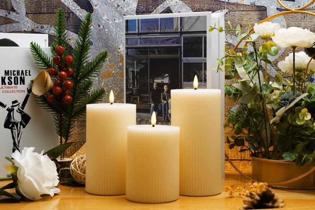 Set van 3 LED kaarsen 10 cm vlamloos met afstandsbediening en timer voor sfeerverlichting en woondecoratie binnen en buiten