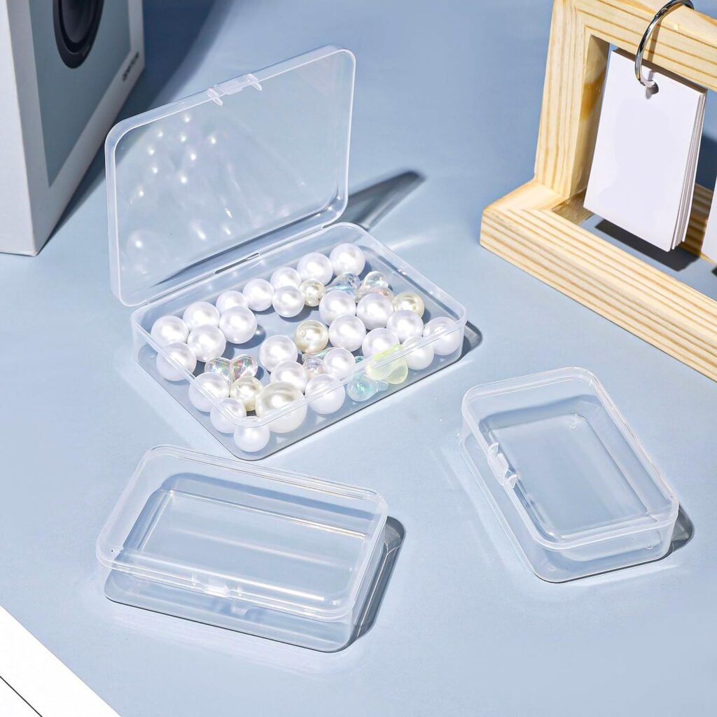 Opbergboxen set 12 stuks transparant plastic 4 formaten mini opbergdoosjes kralen en sieraden organizer met deksel