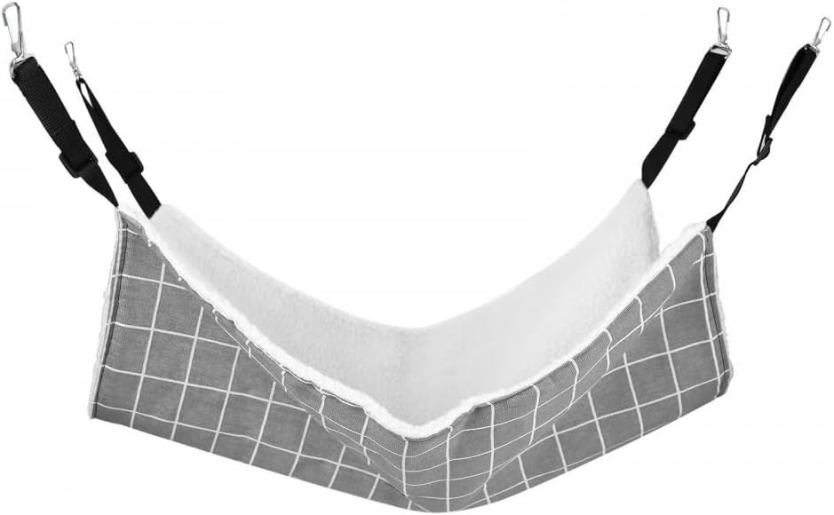 Kattenhangmatbed van zachte lamsvacht fleece met stevige clips, ophangbaar en geschikt voor kleine huisdieren