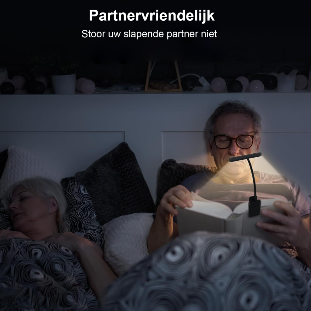 Leeslamp boek clip USB-C oplaadbaar klem lamp flexibele zwanenhals 3 kleurtemperaturen 10 helderheidsstanden oogvriendelijk leeslicht kinderen volwassenen
