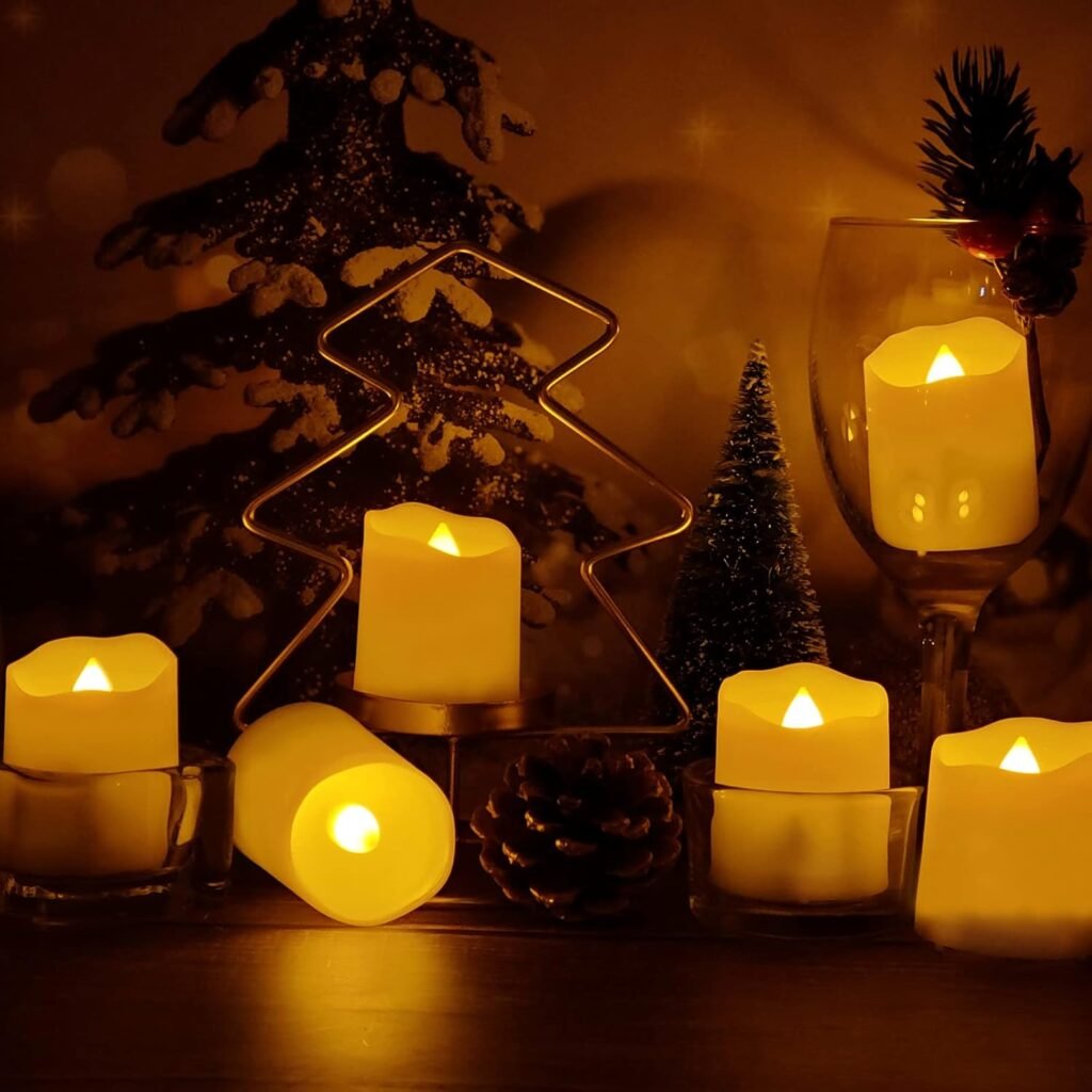 Oplaadbare LED theelichtjes set van 12 met afstandsbediening, dimbaar warm wit licht, timer en flikkeringseffect, USB oplaadbare elektrische kaarsen voor decoratie