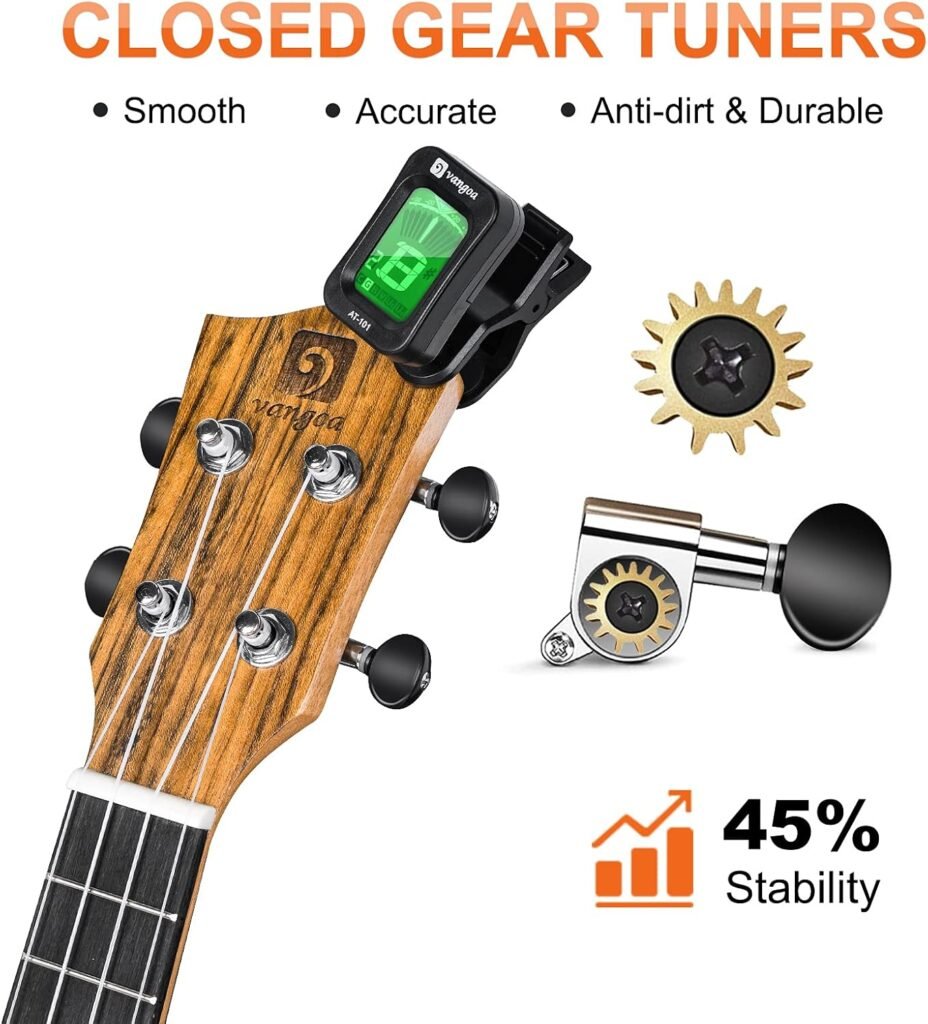 Concert ukulele 23 inch walnoot hout akoestische ukelele beginners set volwassenen tieners inclusief draagtas houten ukelele compact draagbaar instrument