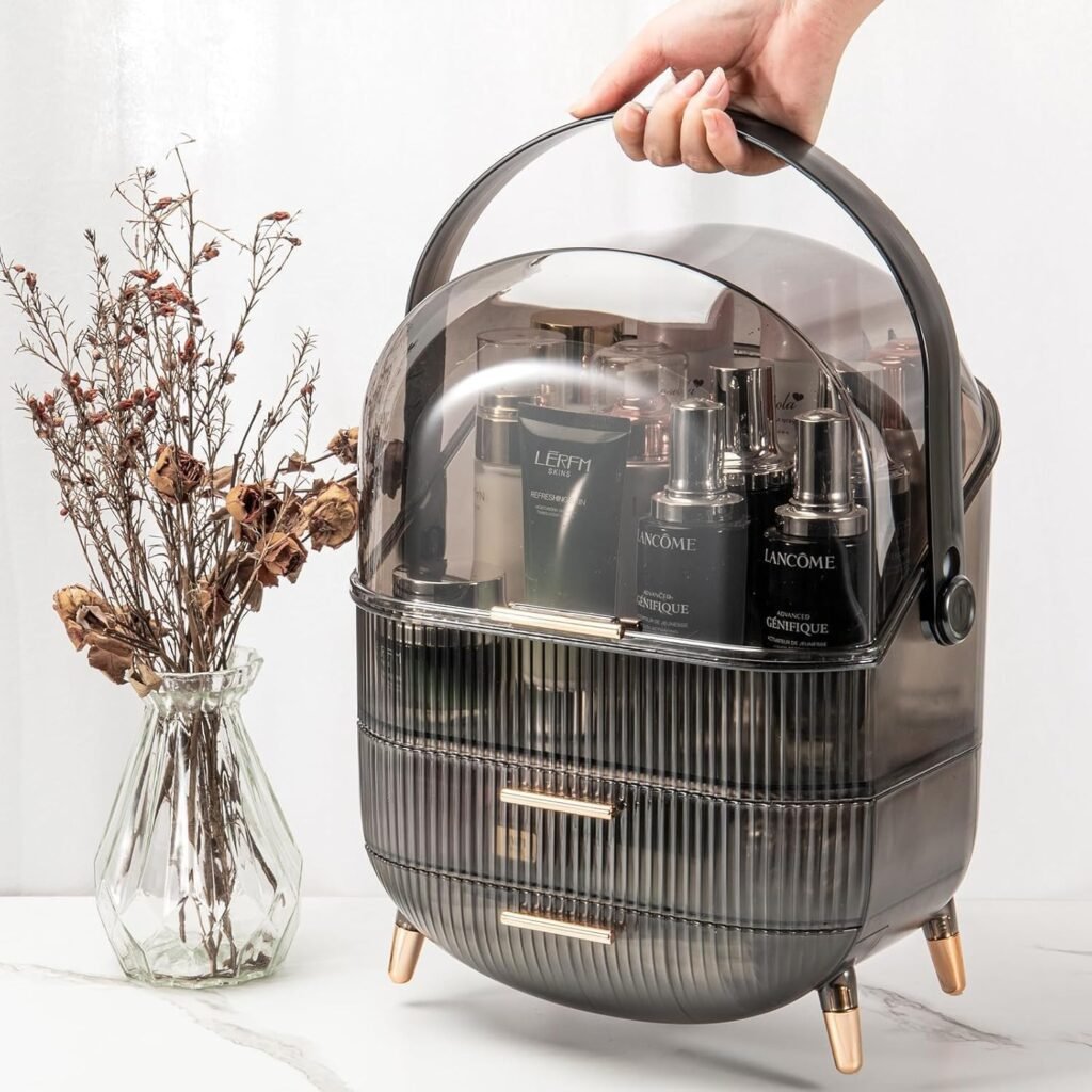 make-up organizer 3 lagen transparante cosmetica opbergdoos met lades grote capaciteit voor badkamer en make-uptafel opslag