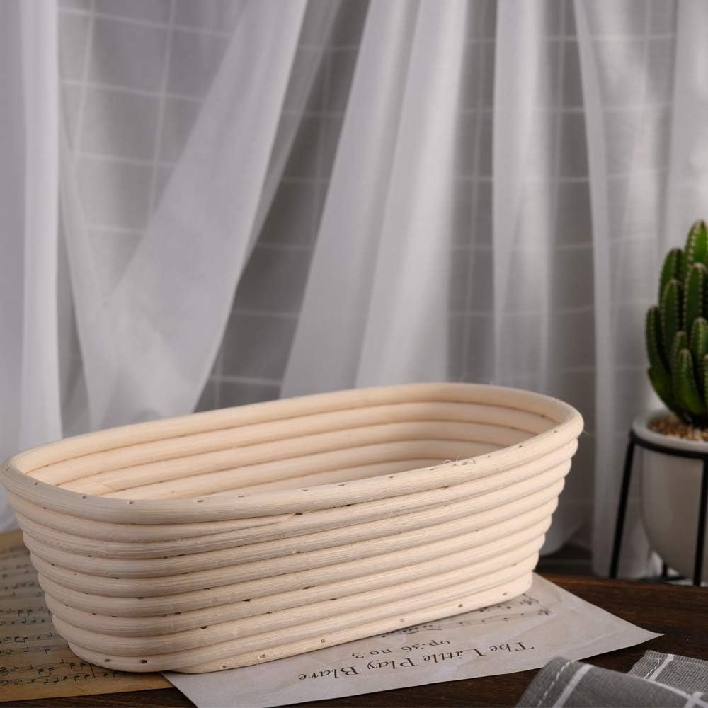 2 stuks 25 cm ovale brood banneton rijsmand rattan linnen voering bakmand zuurdesem brooddeeg bakaccessoire handgeweven