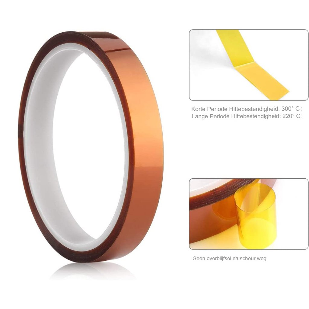 Hittebestendige tape 30mm x 33m voor afdichten, solderen en poedercoating - zelfklevend sterk - bestand tot 280°C SEO tape