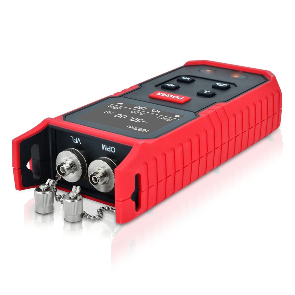 Optische vermogensmeter glasvezel 800–1700nm met VFL en universele SC/FC/LC connector voor precisie dBm metingen