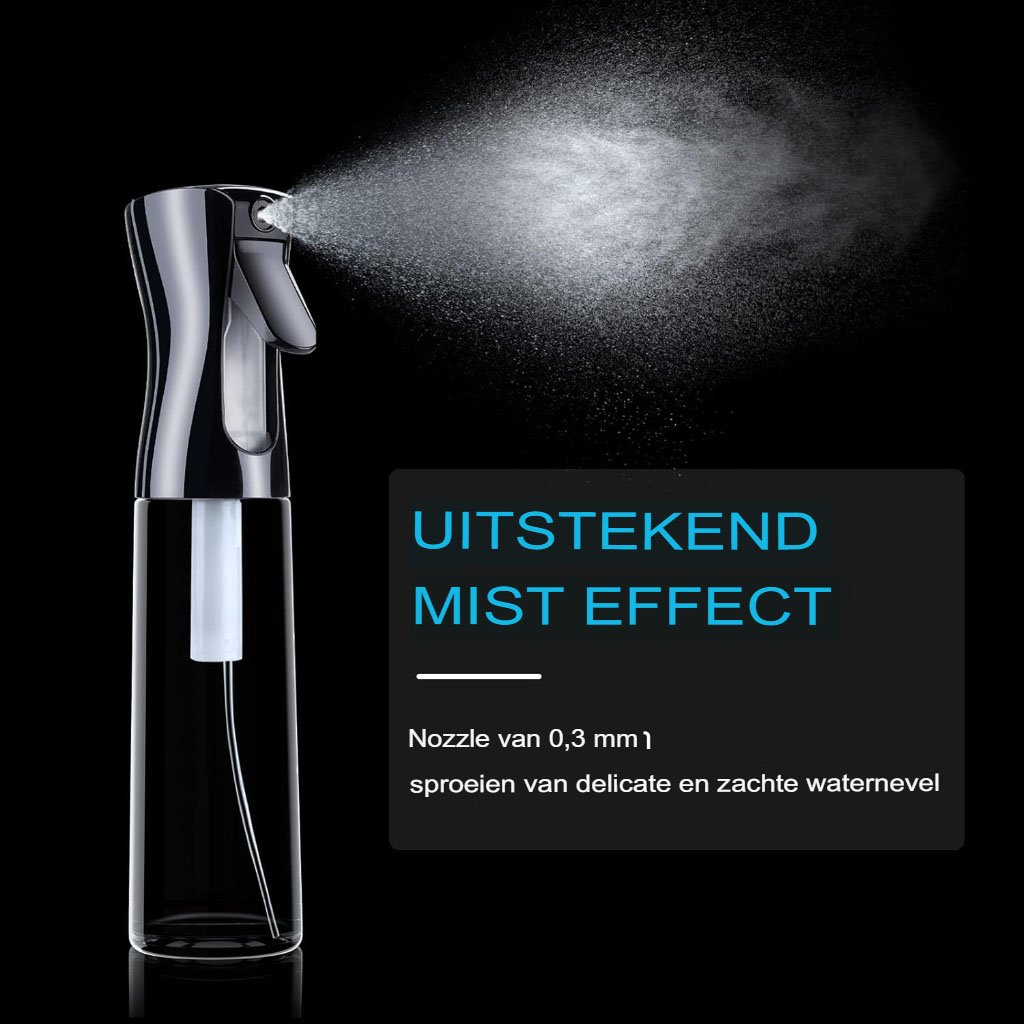 Mist verstuiver fles set voor haarverzorging en kappersgebruik, professionele sprayfles voor gelijkmatige haarbevochtiging en styling.