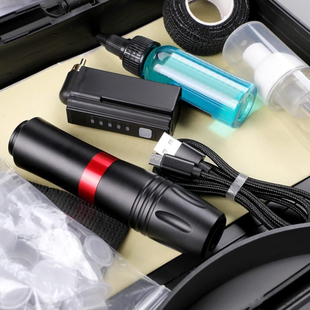 Draadloze tattoo pen met cartridge systeem voor professionele tatoeages en precisiewerk met accessoires voor kunstenaars