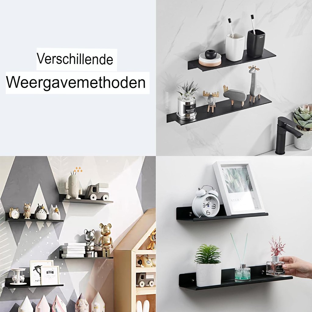 Waterdichte badkamer wandplank wit 12 x 30 x 4 cm ruimtebesparend wandopbergrek voor georganiseerde badkameropslag en eenvoudige wandmontage