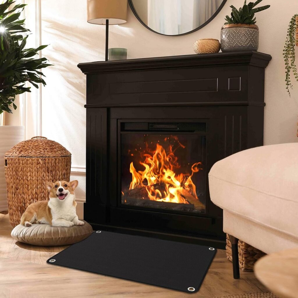 Vuurvaste grillmat van siliconen en glasvezel, hittebestendig tot 650°C, beschermmat voor barbecue, vloer en kamperen, 100 x 120 cm.