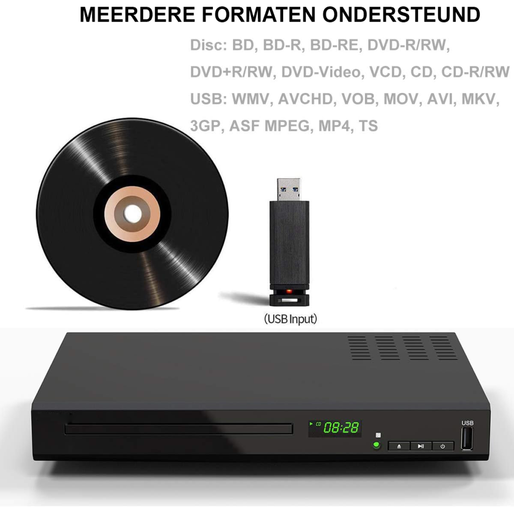 HD Blu-ray speler met HDMI 1080p ondersteuning USB en AV coaxiale uitgang CD en DVD compatibel PAL NTSC mediaspeler