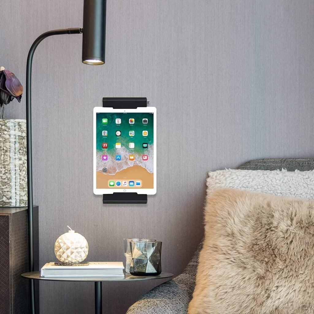 Zelfklevende tablet muurbeugel zwarte tablethouder 5-10,5 inch iPad Galaxy Huawei universele wandmontage sterke plakstrip