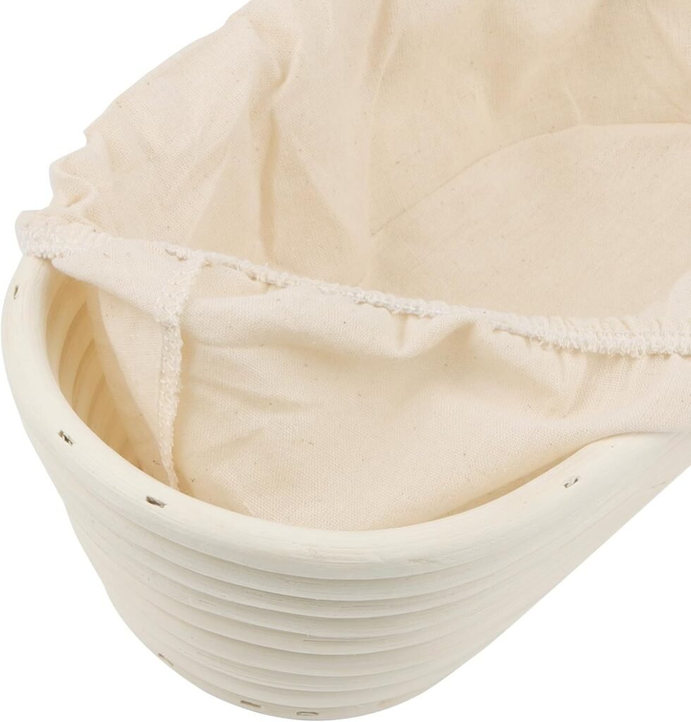 2-delige ovale brood rijsmand set banneton rieten zuurdesem mand 25x15x8 cm inclusief voering deeg rijsmand broodvorming