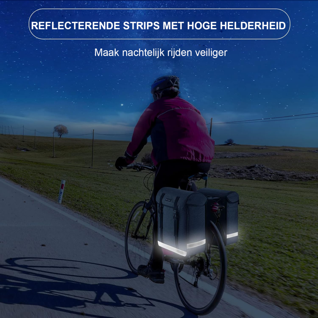 Dubbele waterdichte fietstas voor bagagedrager 30 liter scheurbestendig achterop fiets regenbestendige pannier bag