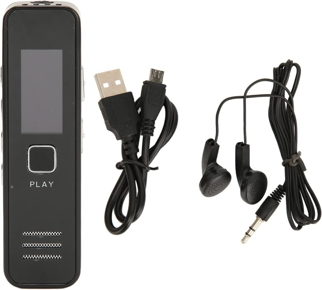 Digitale dictafoon met scherm en stembediening, compacte draagbare HD audio recorder voor vergaderingen, lezingen en interviews met MP3 functie