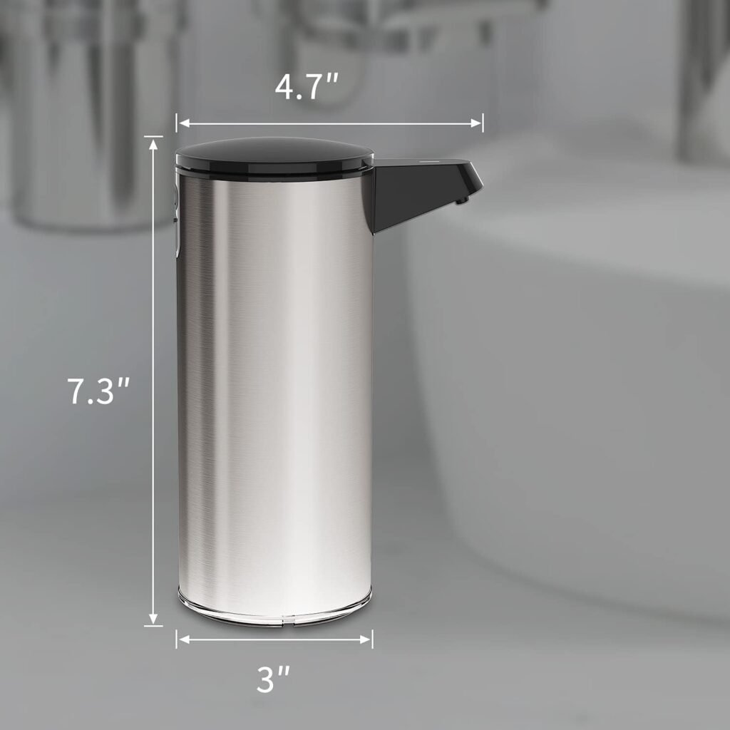 Automatische 280ml zeepdispenser USB oplaadbaar, RVS touchless sensor handzeepdispenser voor badkamer en keuken.