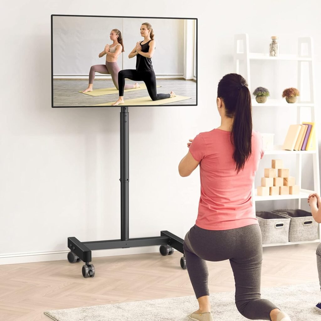 TV trolley tv standaard verrijdbaar universele tv stand 13-50 inch verstelbaar kantelbaar voor LED LCD OLED tv met wielen en 14 kg draagvermogen