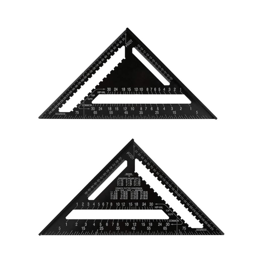 Meetgereedschap set 12 inch aluminium - Winkelhaak tekenhoek houtbewerking - Protractor timmerlieden - Metrisch systeem