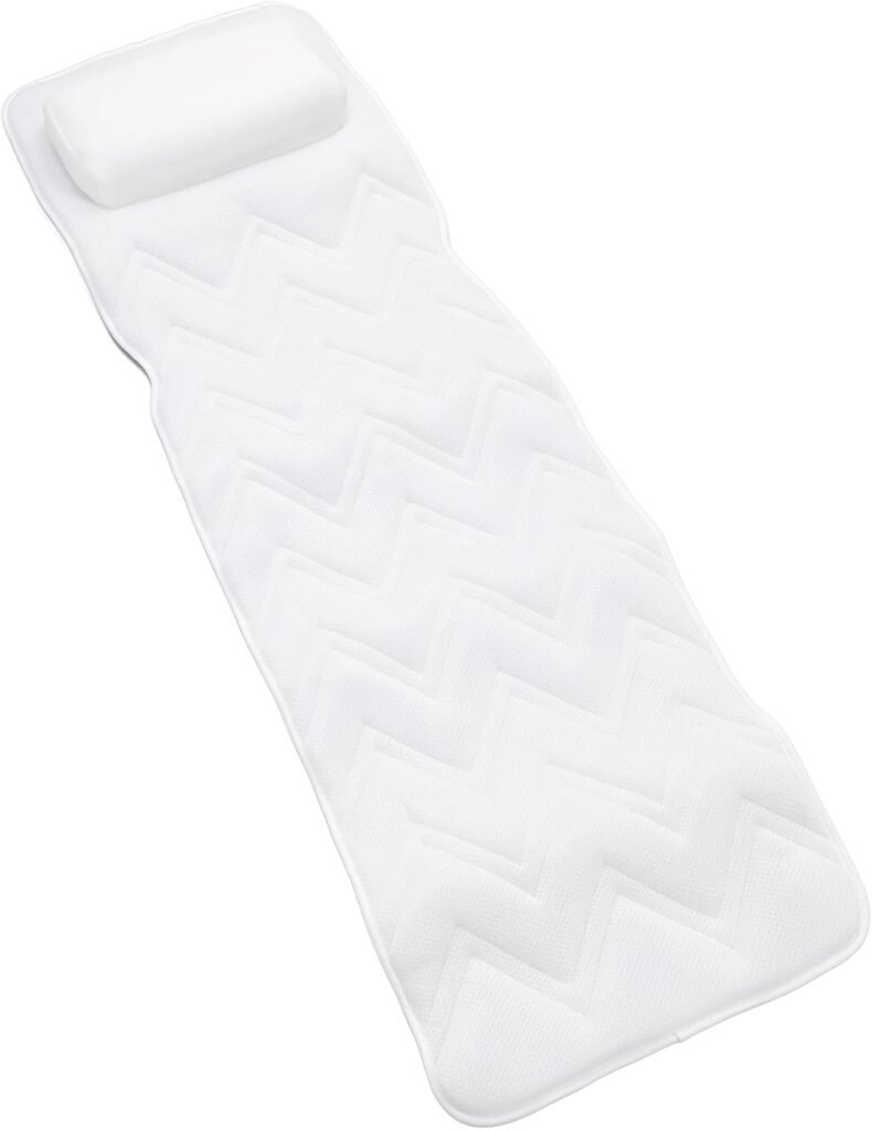 Spa badmat met hoofdkussen ergonomisch antislip ligbadmat volledige lichaamsondersteuning zuignappen badkussen wellness