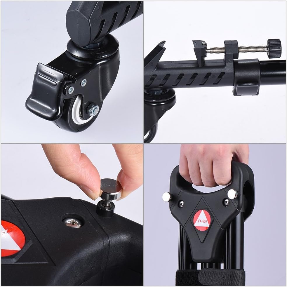 Opvouwbare tripod dolly met rubberen wielen verstelbare statiefhouder universele camera dolly voor DSLR camcorder en videobelichting