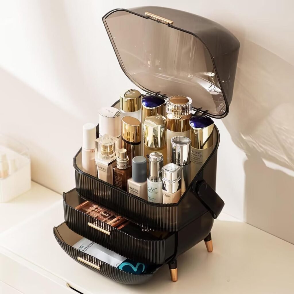make-up organizer 3 lagen transparante cosmetica opbergdoos met lades grote capaciteit voor badkamer en make-uptafel opslag