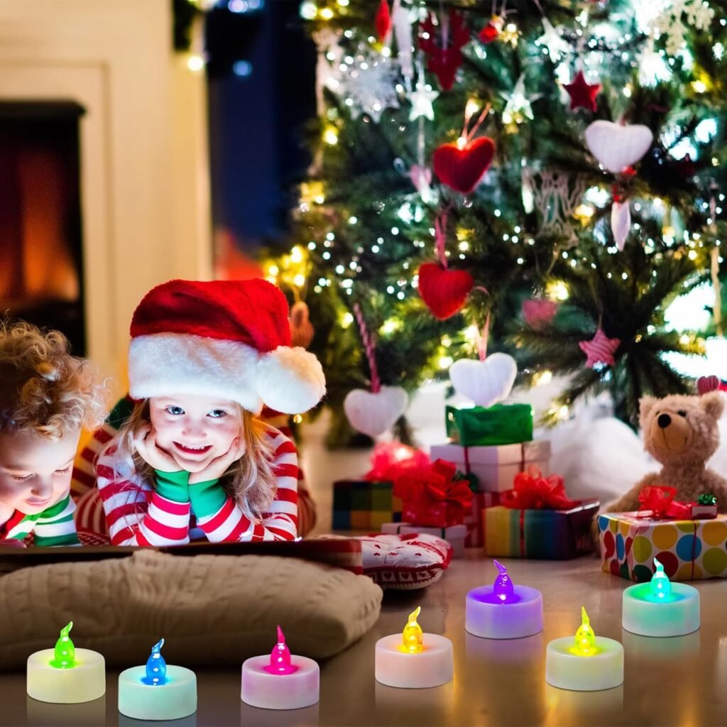Set van 36 elektrische LED waxinelichtjes met kleurveranderend licht voor sfeerverlichting en kerstdecoratie