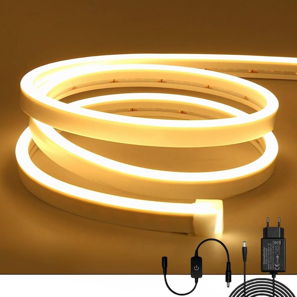 LED strip 5 meter neon warm wit flexibele LED verlichting dimbaar IP65 waterdicht 12V binnen buiten gebruik