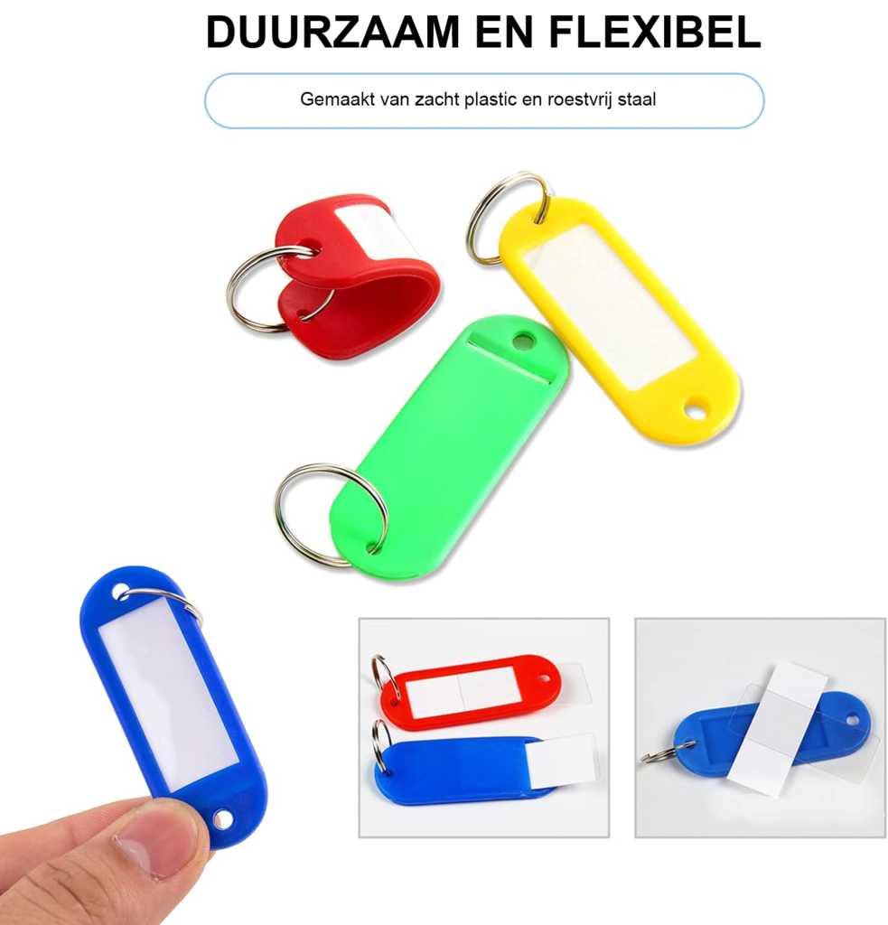 Sleutelhanger met splitringen, multifunctionele sleutelbos organizer met duurzaam design voor georganiseerde en overzichtelijke sleutelopslag