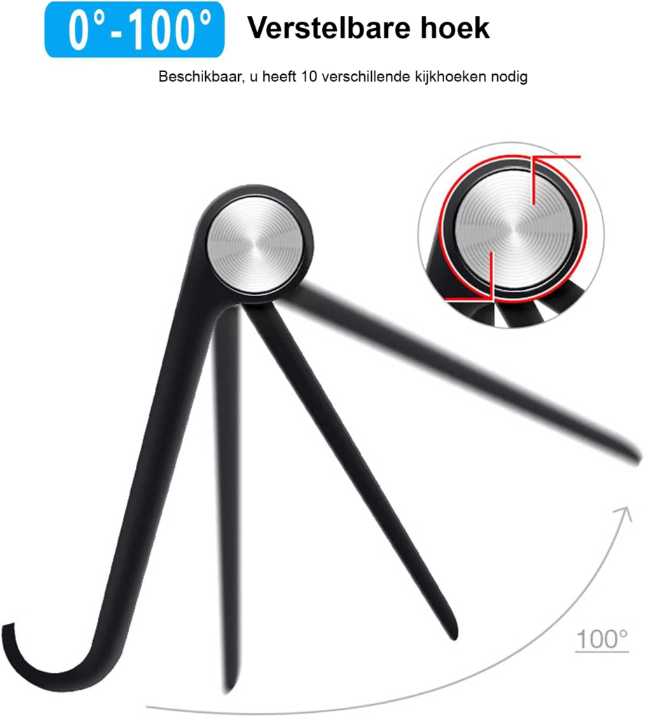 Opvouwbare verstelbare telefoonhouder voor smartphones tot 6 inch ergonomisch design voor handsfree gebruik op bureau en tafelstandaard