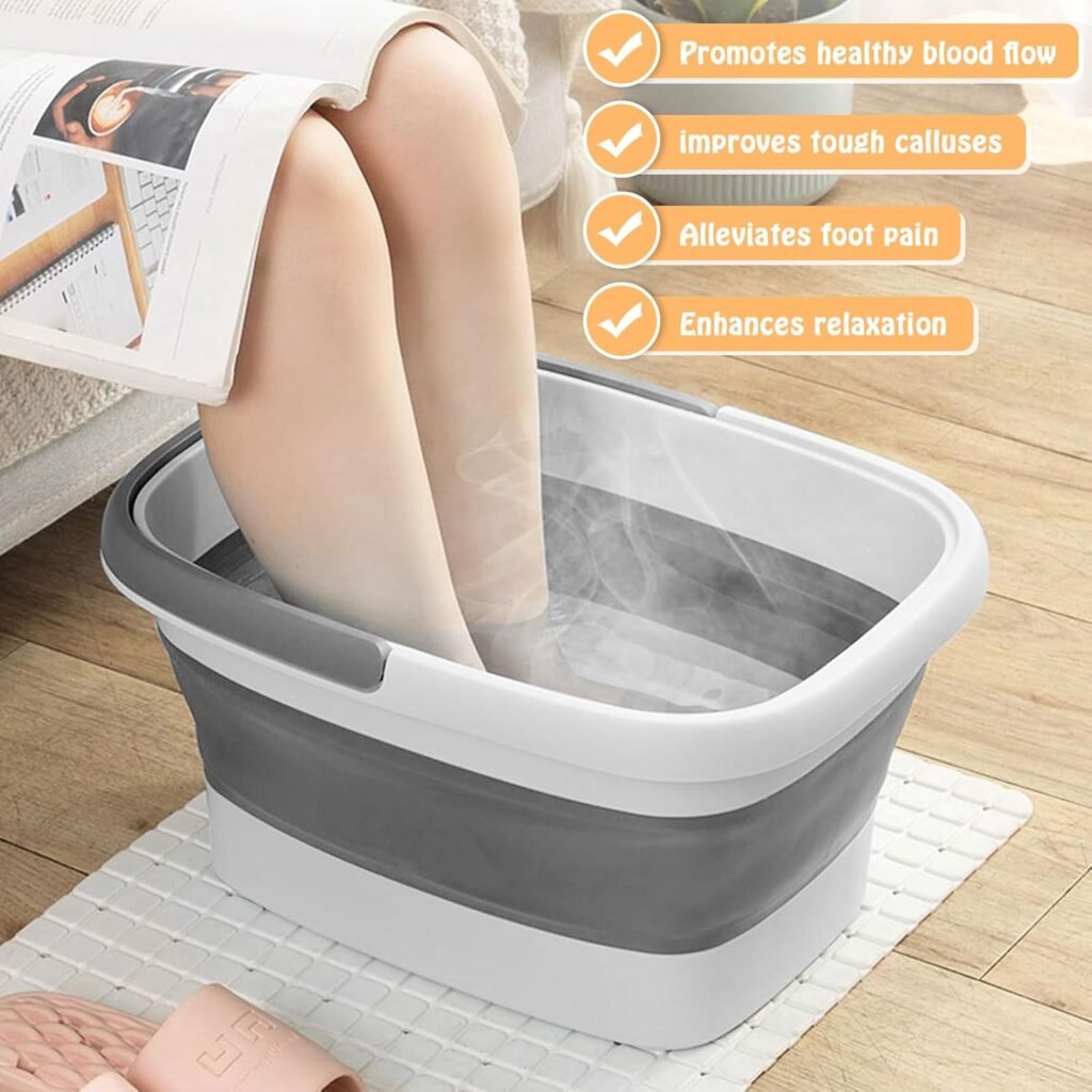 Vouwbaar voetenbad met massage 15 liter opvouwbare voetkom voor voetverzorging en ontspanning compact lichtgewicht voor thuis reizen en camping
