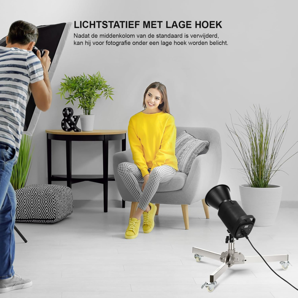 Verstelbaar lichtstatief 180 cm opvouwbaar met flip-lock systeem robuust metaal voor LED ringlamp camera vlog en video-opnames