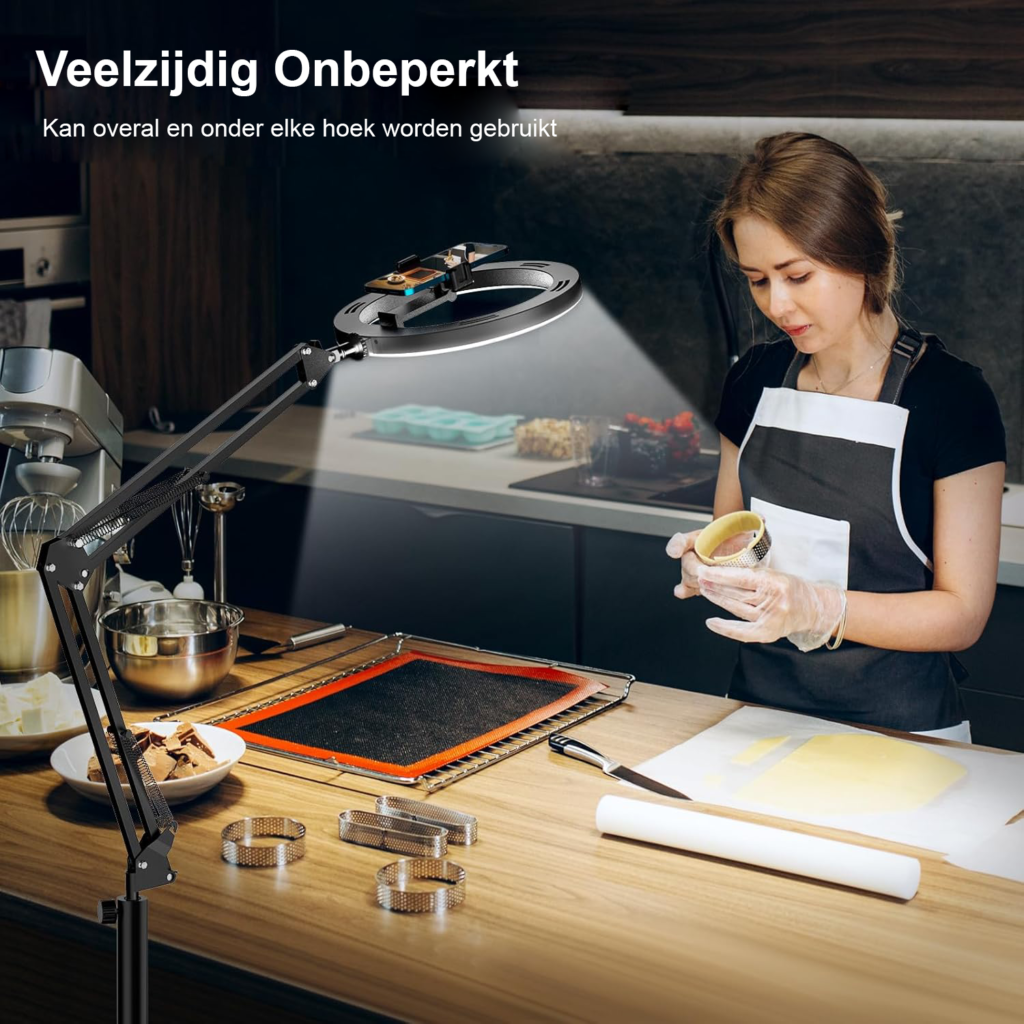 ringlamp met statief bluetooth verstelbare helderheid selfie video livestream verlichting studio gebruik