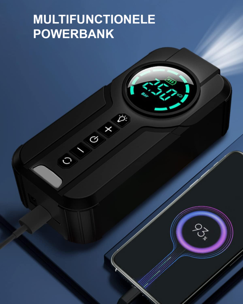 Elektrische fietspomp 7200mAh oplaadbare luchtpomp 180 PSI draagbare compressor fiets auto motor basketbal digitale drukmeter