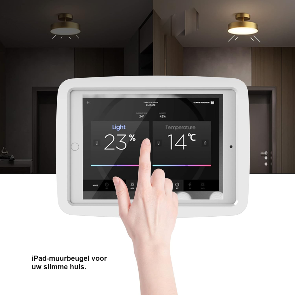 anti diefstal iPad muurbeugel beveiligde tablet houder 10.2 inch wandmontage kantoor smart home bibliotheek ziekenhuis winkel wit
