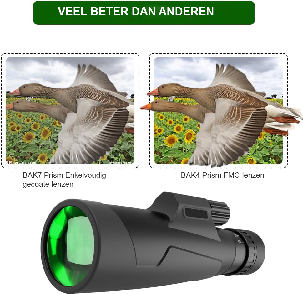 Monoculair verrekijker 10-30x zoom met nachtzicht en statief en smartphonehouder voor natuur sport en sterrenkijken