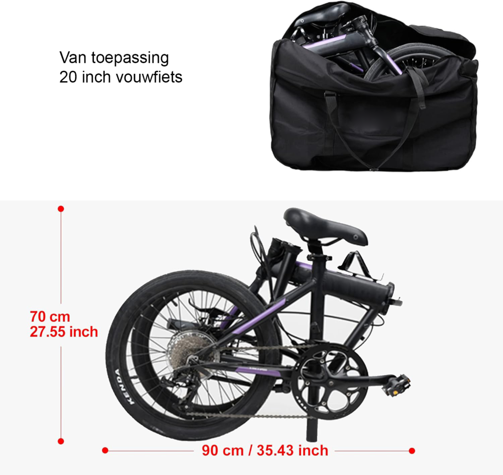 Opvouwbare reistas 20 inch met handvat en draagriem, compacte weekendtas voor reizen met auto, trein en vliegtuig.