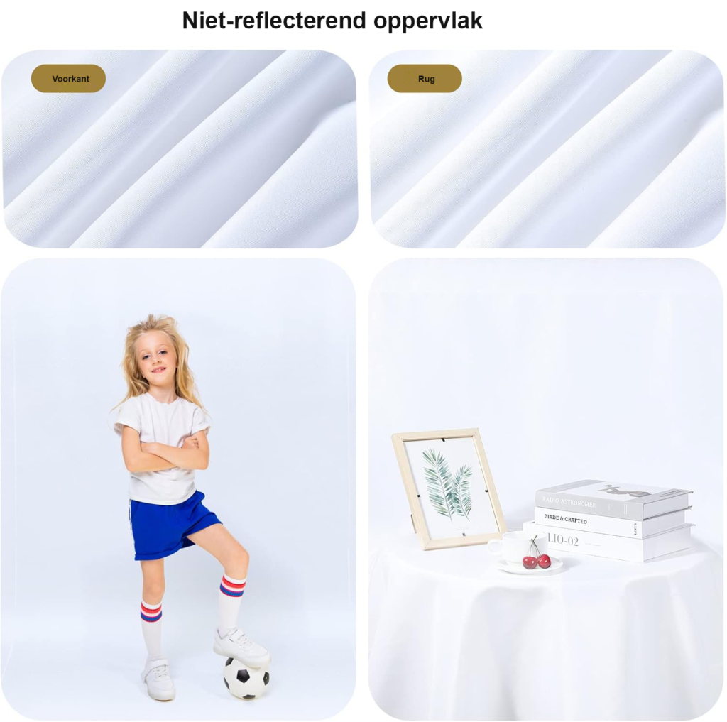 Witte fotografie achtergrond doek 2x3m vouwbaar polyester voor studio video opname met klemmen en achtergrond frame ondersteuning