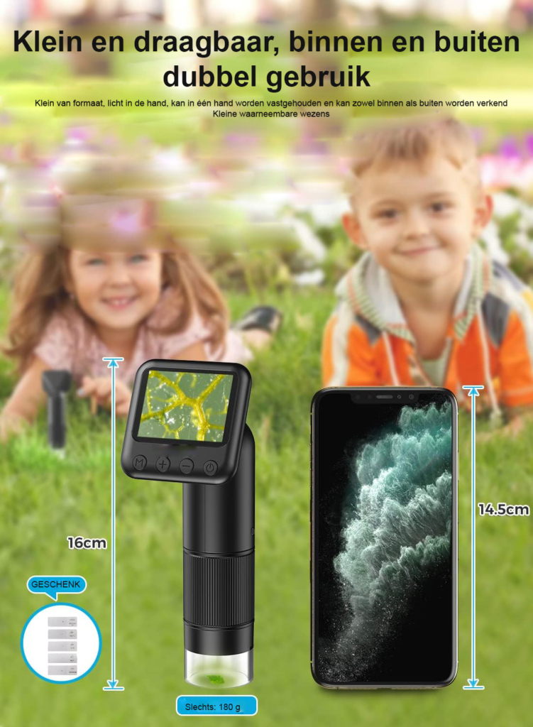 Kinder zakmicroscoop 800x vergroting USB draagbare mini microscoop educatief onderzoek
