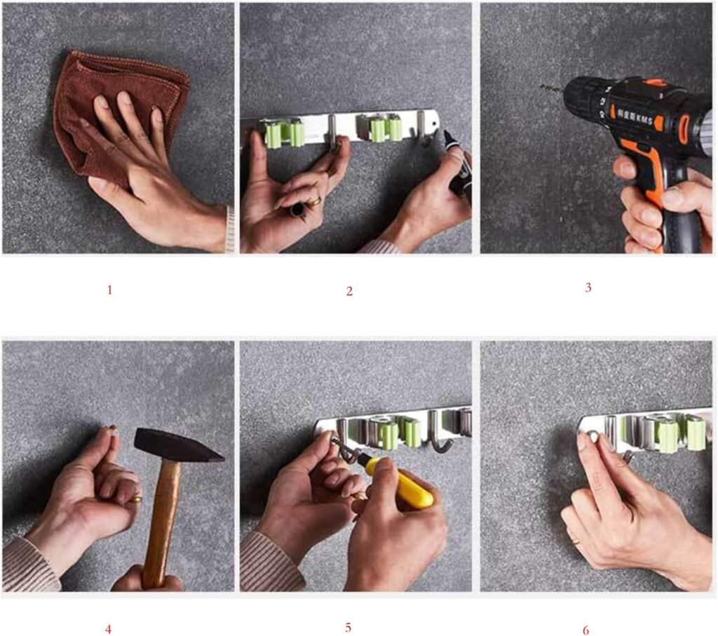 broom holder muurbevestiging zelfklevende bezemhouder organizer 3 houders 4 haken ruimtebesparend keuken badkamer tuin garage groen