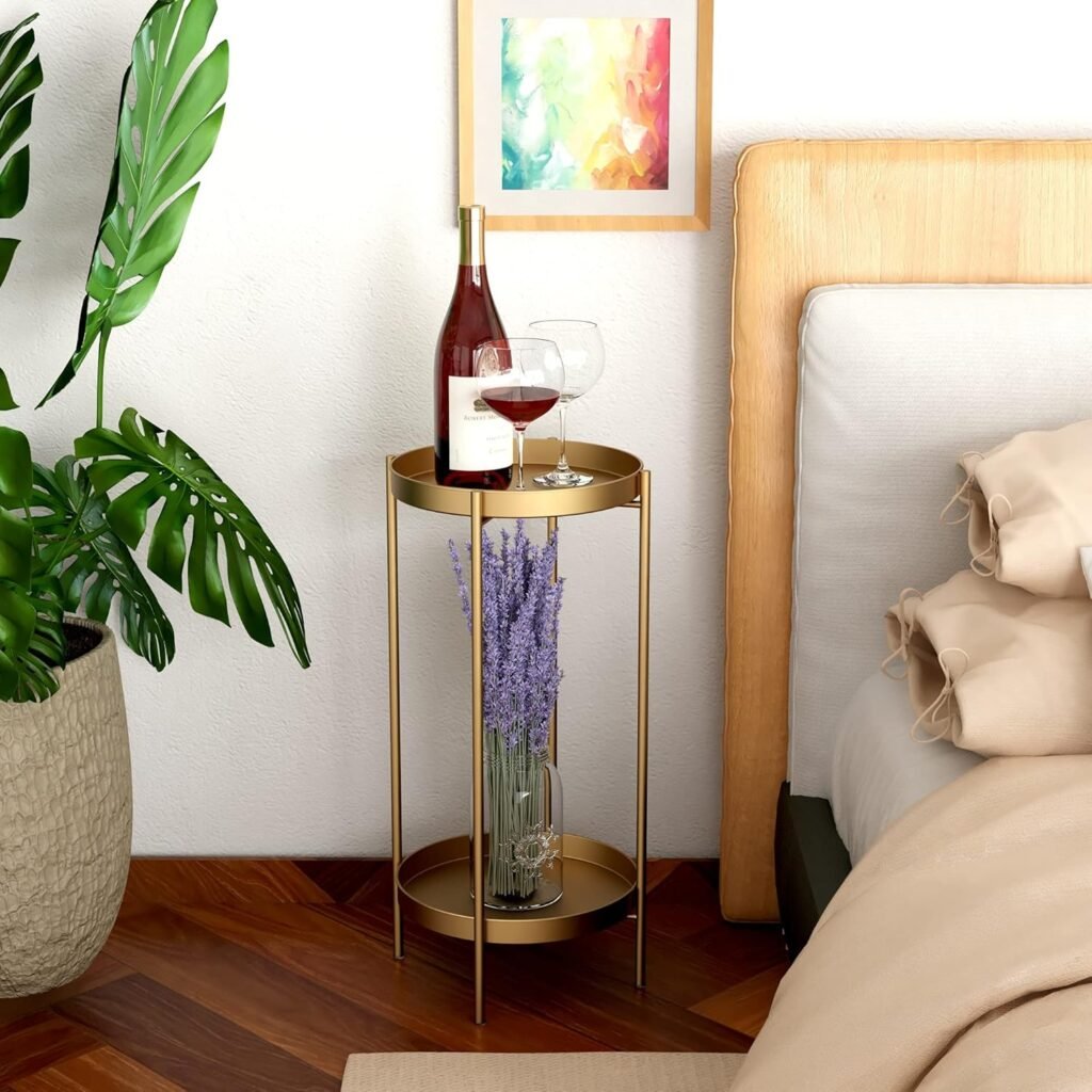 2-laags metalen plantenstandaard voor binnen en buiten bloempot houder plantenrek hoek woonkamer balkon tuin kantoor badkamer patio organizer